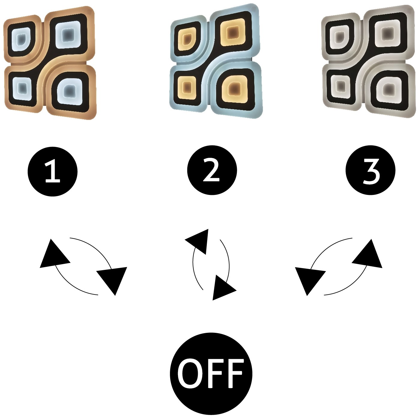 Nástěnné designové led svítidlo -Dakar s dálkovým ovládáním